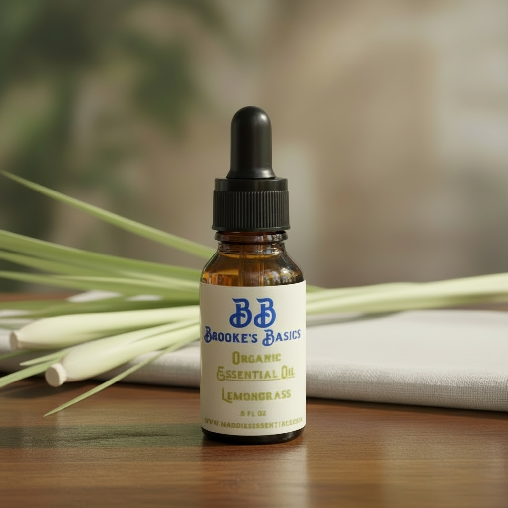 Organic Lemongrass Essential Oil, .5oz